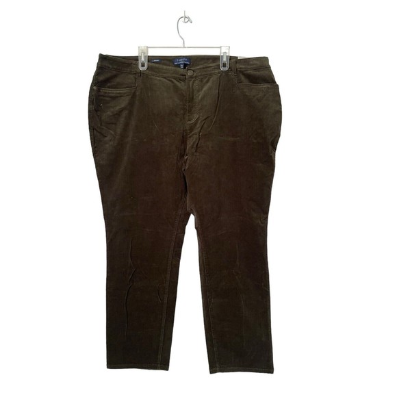 Talbots Pants - Talbots Simply Flattering 5 Pocket‎ Corduroy Pants 24W Plus Olive Straight NWT